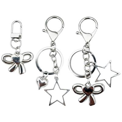 Bowknot/Heart/Star Pendant Pendant Keychain Stylish Keyring for Women Girls Bag Charm Elegant Purse Backpack Accessory