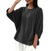 Damen Freizeit Bluse Lockere Passform Laternenärmel Rundhalsausschnitt Oberteil Leichter Bequemer Stoff Stilvolles Design für den Alltag