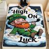 1PC Leprechaun poster Print FlAannel Blanket, High quality Comfortable for All Seasons, Home Decor, Warmth and Comfort