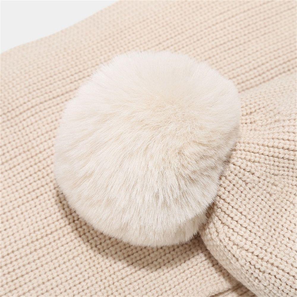 Fashion Winter Thick Knitted Beanie Cap Hat Scarf Gloves Set Ladies Hat Touchscreen Gloves Warm