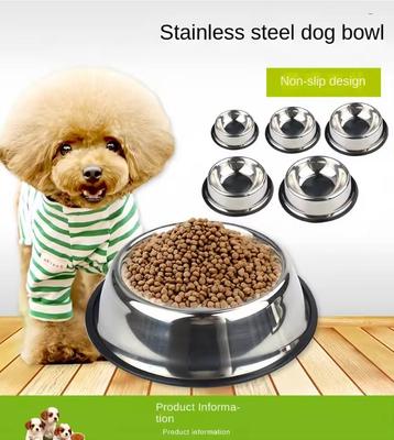 Edelstahlnapf für Haustiere, Hunde und Katzen, Futternapf für Haustiere, Trinknapf für Katzen und Hunde, Futternapf aus Metall, langlebig, leicht zu reinigen, 6 Größen