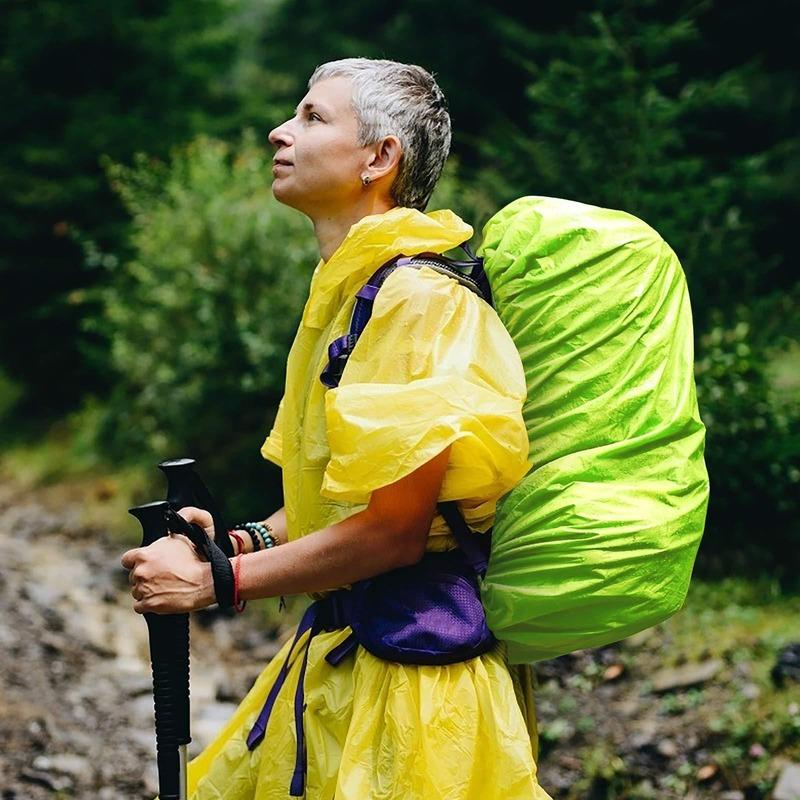 1Pc 65-75L Reflective Waterproof Backpack Rain Cover Outdoor Sport Night Cycling Safety Light Raincover Case Bag Camping Hiking