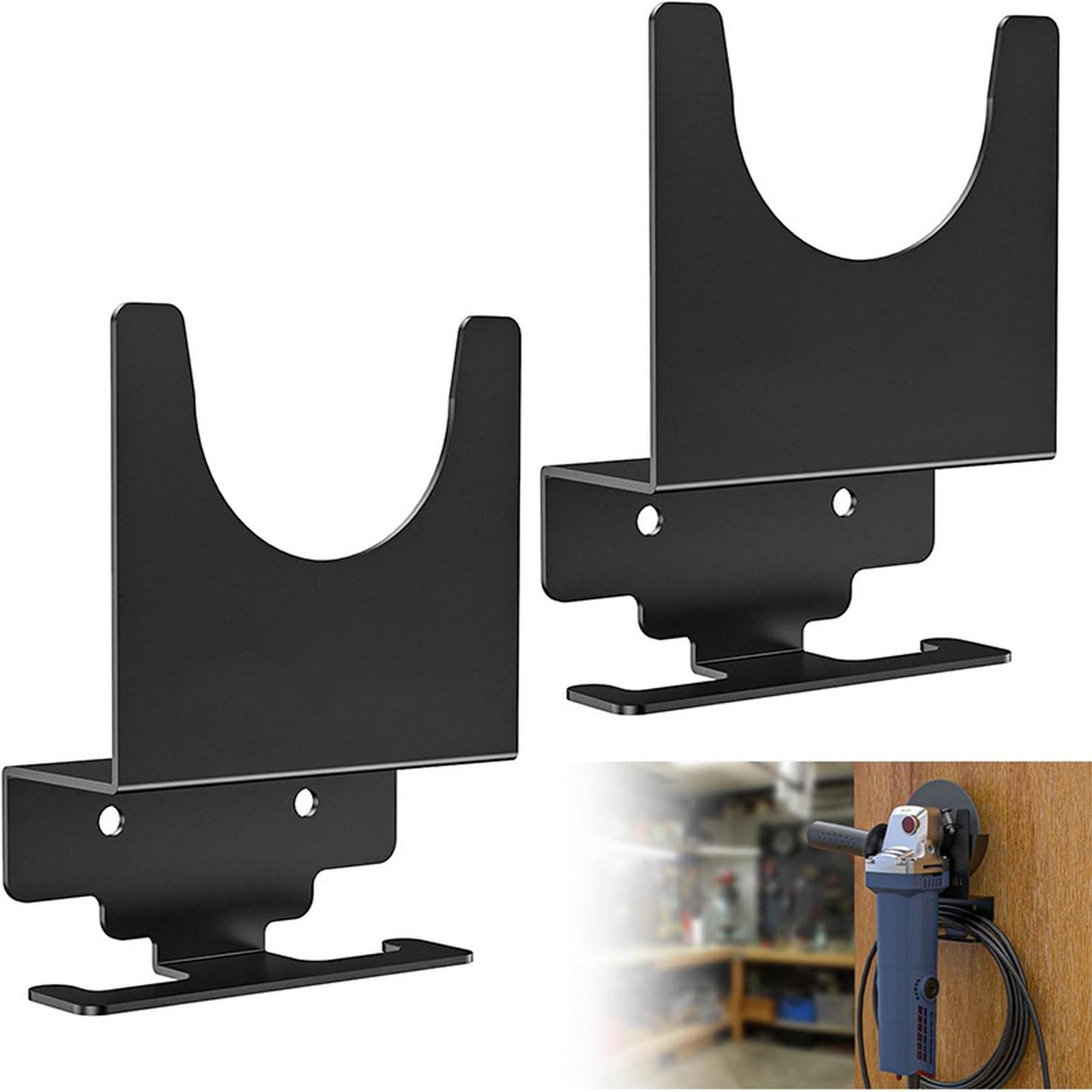 Angle Grinder Holder Metal Tool Rack with Cord Hanger Wall Mount Bracket for Polishers Cutters Workshop Garage Organizer nero