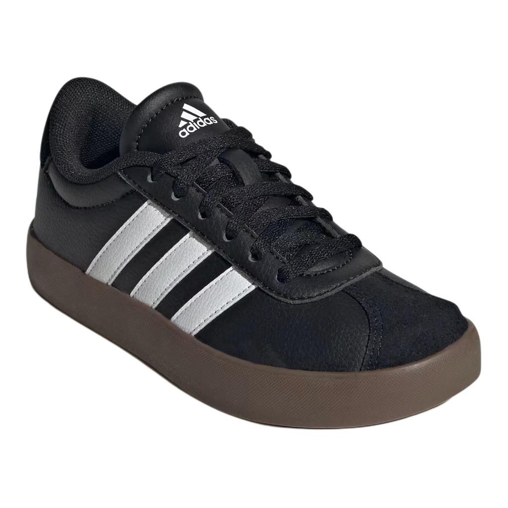 Adidas VL Court 3.0 K Black White Gum Kids Sneakers Core-Black Cloud-White IE3630