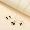 Four-leaf Clover Jewelry Set Featuring A Unique Heart-shaped Design with A Four-leaf Clover Necklace Ring and Earrings 3 Pieces