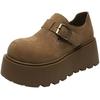 Single shoes autumn retro board shoes small thick soles heightening casual Birkenstocks