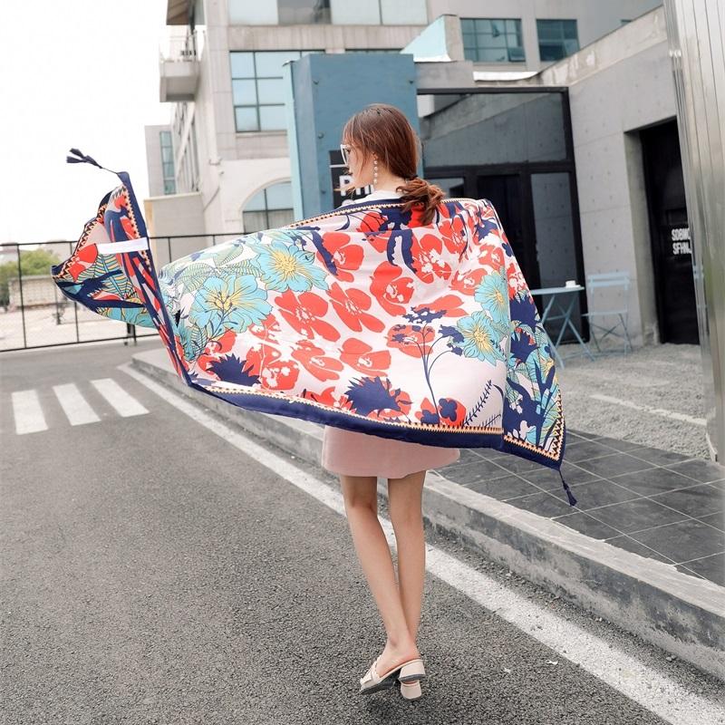 

Fashions 90x180cm Twill Cotton Pareo Beach Cover-Ups Women Large Beach Dress Bikini Bathing Swimwear Cover Up Sarong Wrap Scarf One Size