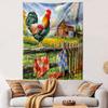 "Colorful Rooster On Sunny Farm Scene" Patterned Tapestry Home Decor, Suitable for Bedroom and Living Room, Gift