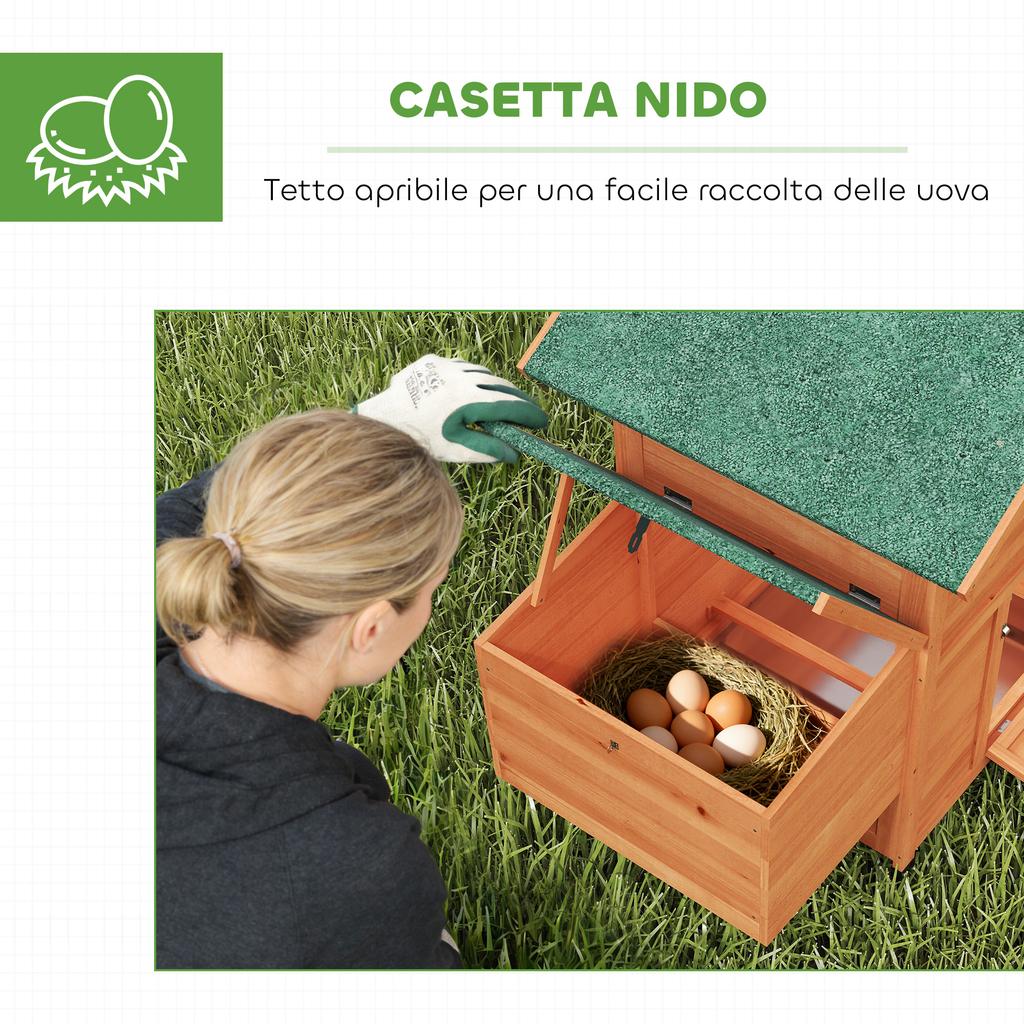 Wooden Chicken Coop with Nest, Waterproof Roof, Removable Tray, 2 Perches, Ramp, Window, for 2 Chickens, Ducks, Orange