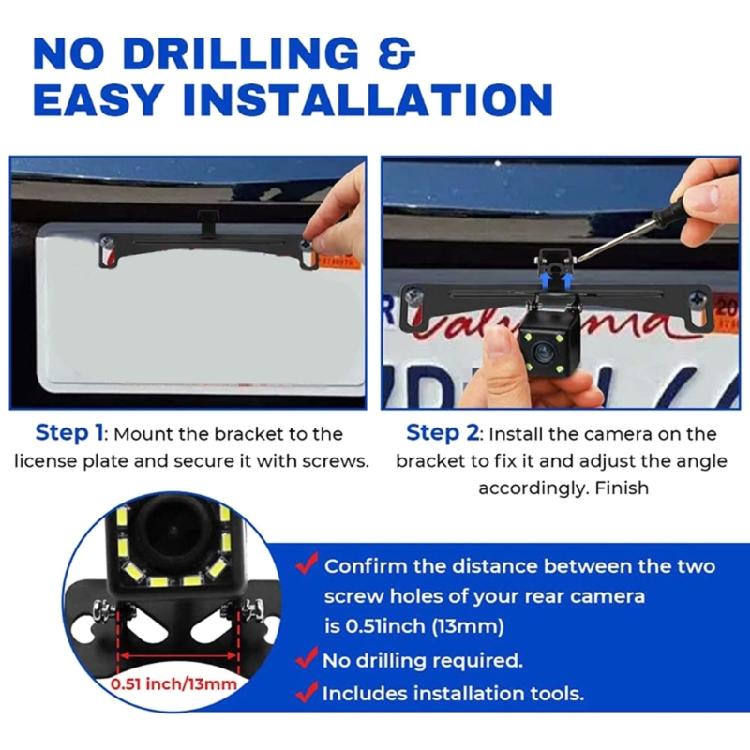 Car Rear View Camera License Plate Bracket Mount Installation Holder Bracket