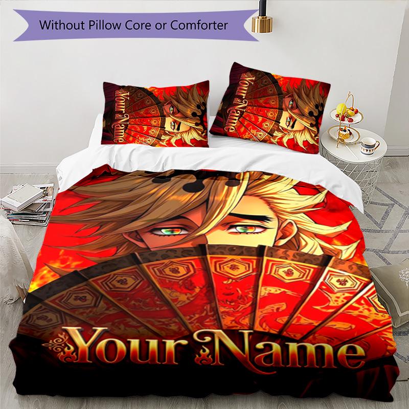 3pcs douma Cover Set - Personalized Name, HD Printed Bedding with 1 Cover and 2 Pillowcases - Perfect for Home Decor, Easy Care