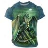 Herren Sarah Richter Drache Teufel T-Shirt Kurzarm T-Shirt 3D Druck Rundhals Shirt Übertrieben Designer Künstlerisch