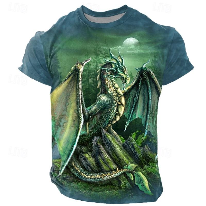 Herren Sarah Richter Drache Teufel T-Shirt Kurzarm T-Shirt 3D Druck Rundhals Shirt Übertrieben Designer Künstlerisch