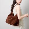 Suede Crossbody Large Capacity Women's Light Luxury Commuting High-end Shoulder Bag Casual Underarm First Layer Cowhide Tote Bag