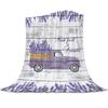 Farm Purple Fresh Flower Lavender Bicycle Flannel Blankets For Sofa Beds Bedding Room Soft Fleece Blanket Bedspread Home Textile