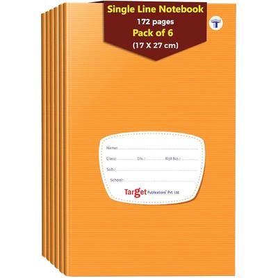 Target Publications Small Notebooks Single Line | 172 Ruled Pages | Soft Brown Cover | 17 Cm X 27 Cm Approx | Writing Bo