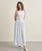 Iteoneolmomeonteu Soft Knit Touch Drawstring Long Skirt _ Sky Blue