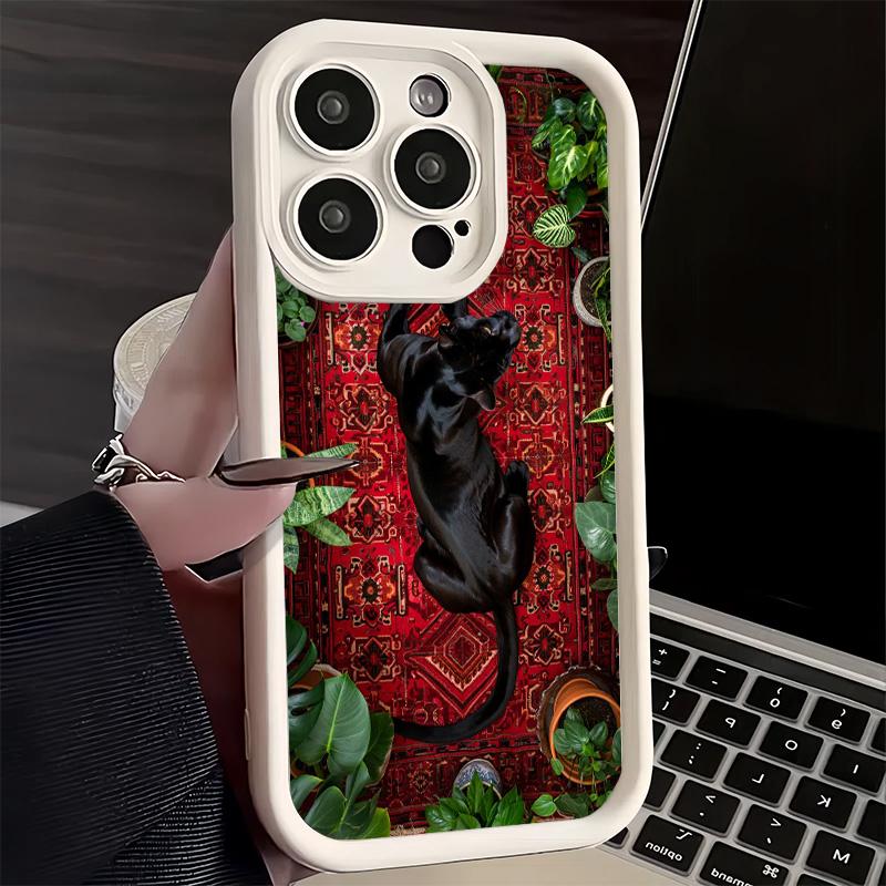 Phone Case for iPhone 17 Air 16E 15 16 Pro Max Black Panther Cool Animal Cover 14 Plus 13 12 Mini Soft Shell Silicone Fundas