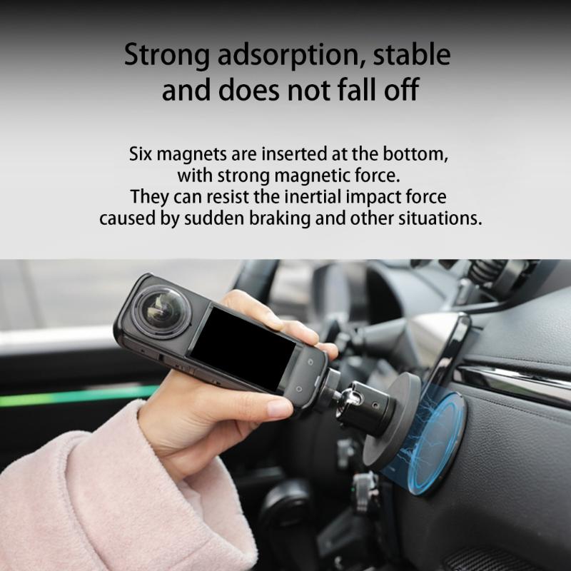 Magnetic Rotating Mount Adapter with 360 Degree Swivels for Action Cameras and Accessories