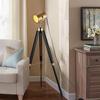 Tripod Metal Floor Lamp Swivel Head Ebony Tall Standing Spotlights for Bedroom
