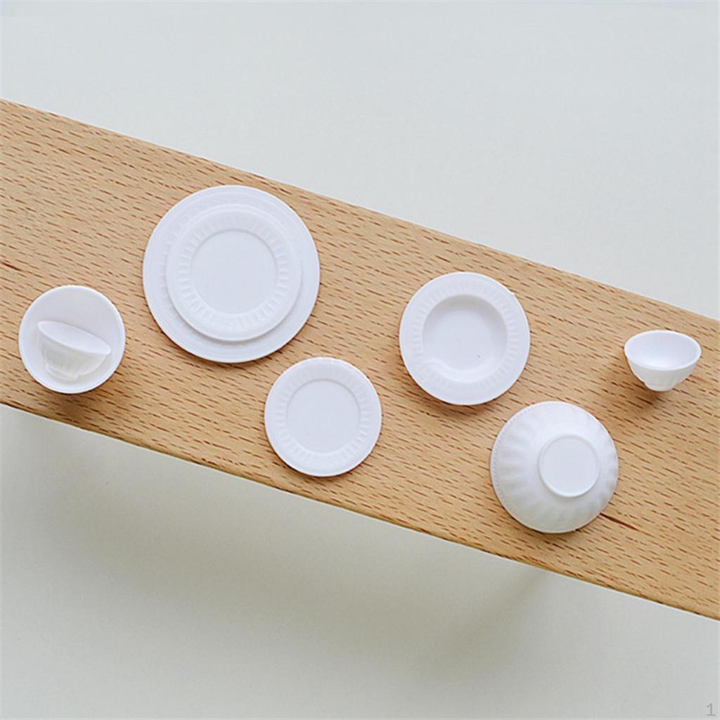 8 Mini Dollhouse Kitchen Accessories 1:6 Bowl Adults Children Cooking Game Tableware Simulation Tray
