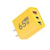 65W 3 Ports GaN USB Charger Type C Fast Charging Phone Charger For iPhone 15 16  Samsung Xiaomi Huawei EU/US Plug Wall Adapter