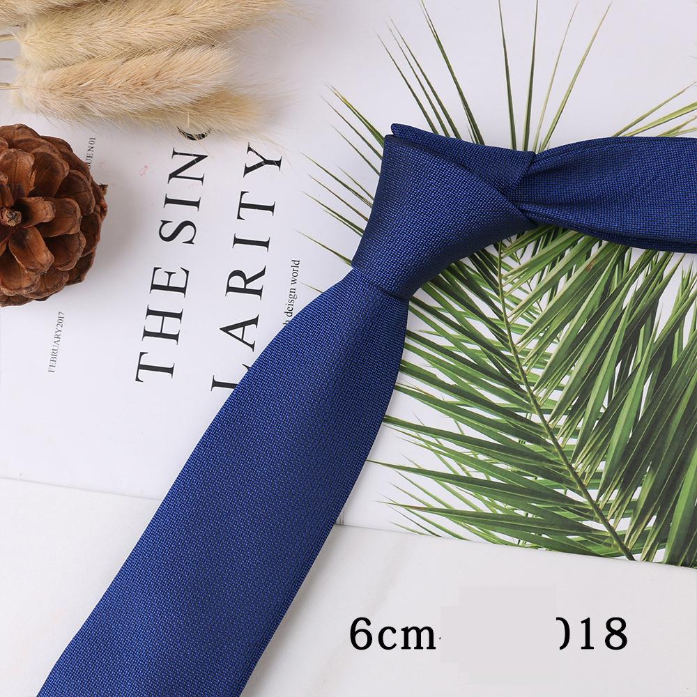 Men's Trend Business Casual Narrow 6cm Polyester Jacquard Tie Solid Color Striped Tie