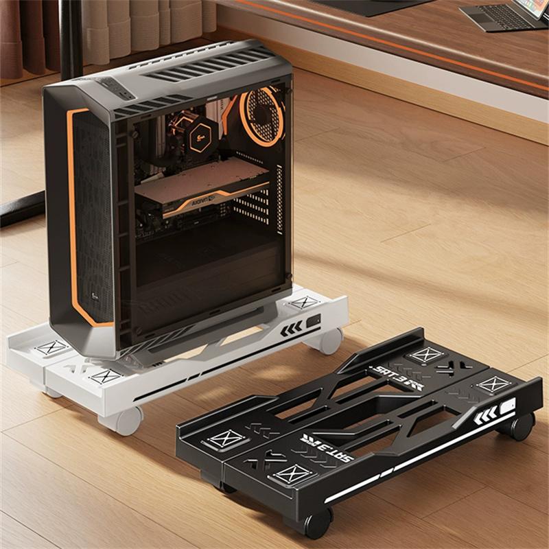 CPU-Ständer Verstellbare Halterung PC-Halter Wagen Mobiler Computer-Turm-Ständer mit Rollen Verstellbarer Schreibtischständer Neu
