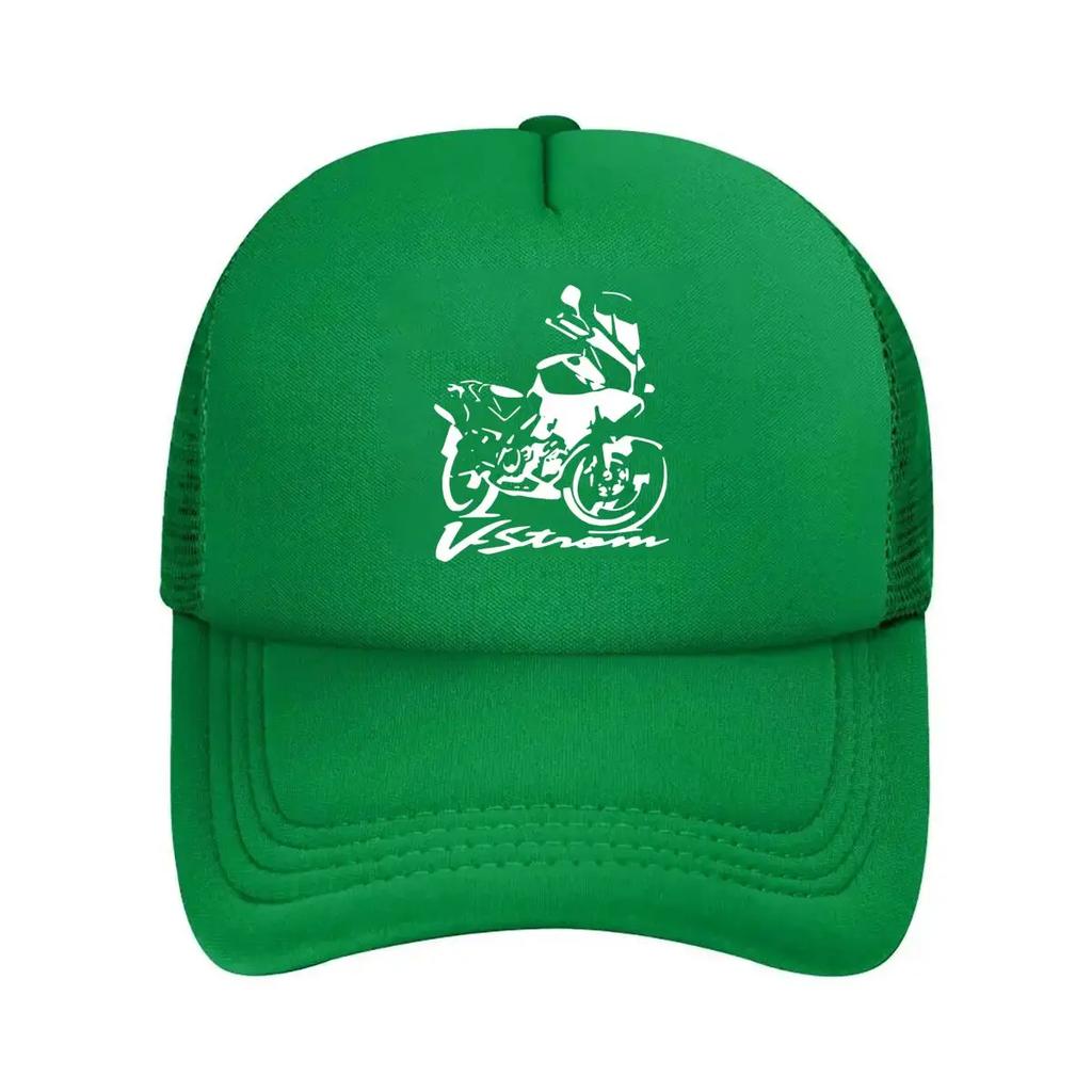 V  Strom Motorcycle Clean white outline of a    bike moto  enthusiast art Mesh Baseball Cap