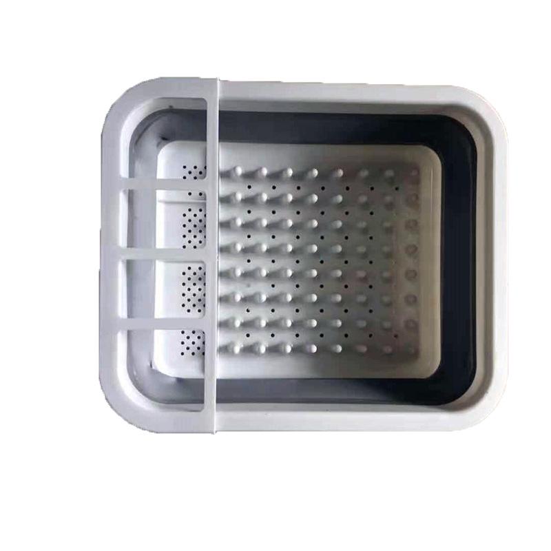 Multifunctional Foldable Drain Basket Rack for Household Tableware Storage