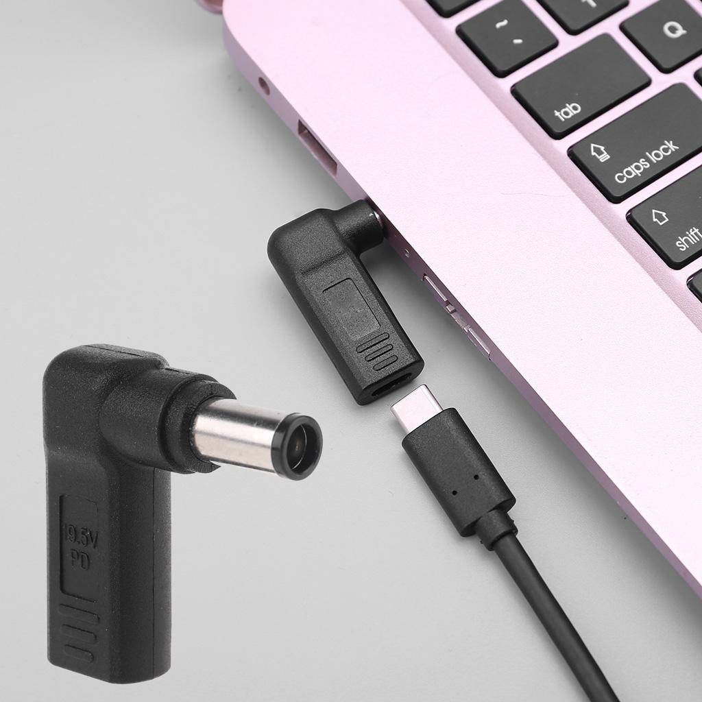 90 Degree Type C USB Male to for DC 7.4x5.0mm Female Connector Barrel Jack Power Adapter Connector for Dell Charging Dev