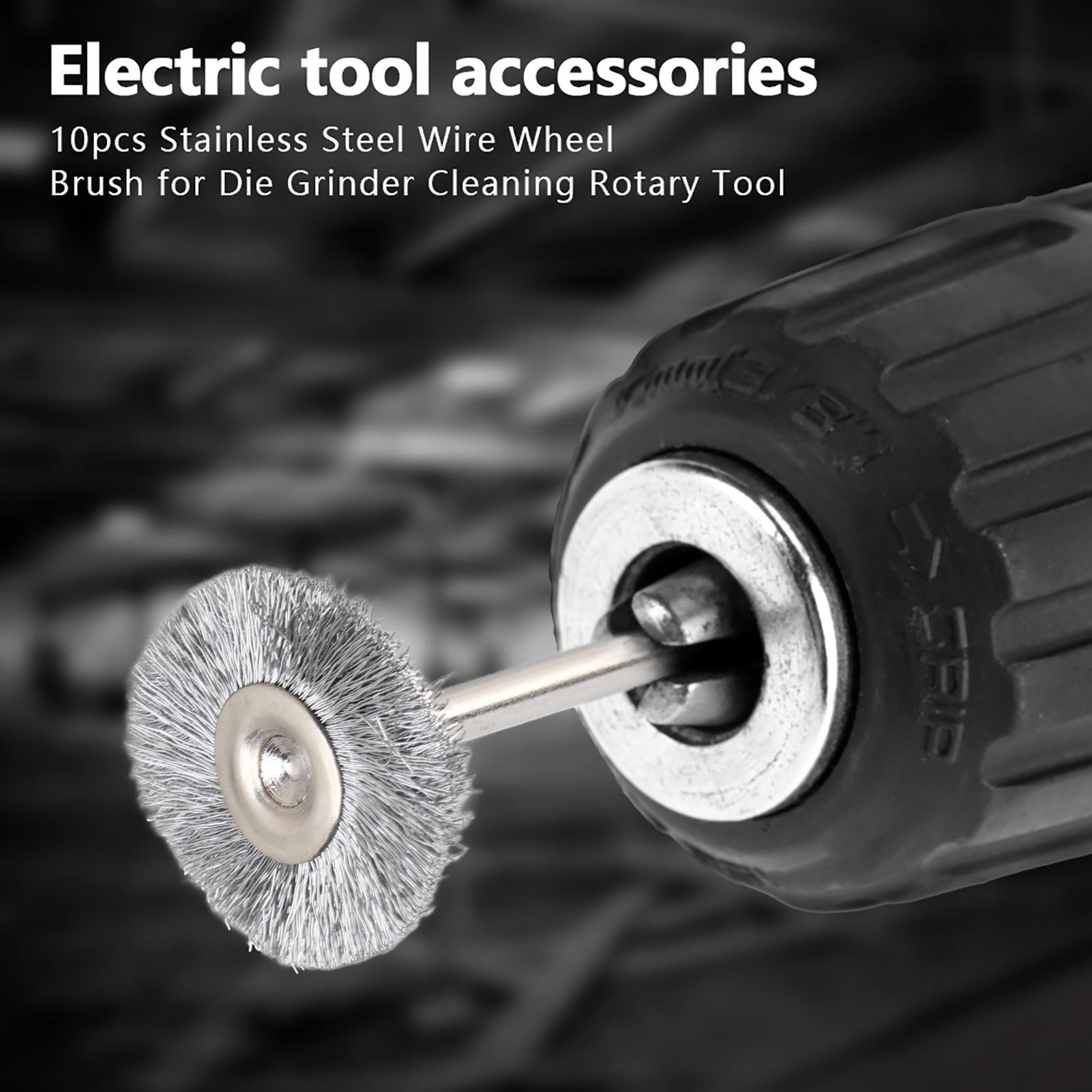 

10 шт. 22 мм Мини-проволочная щетка из нержавеющей стали Полировальный круг для шлифовальной машины Вращающийся инструмент