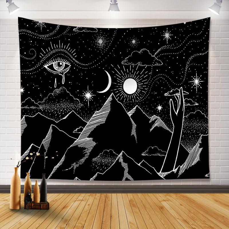 Bohemian Ethnic Animal Art Tapestry Colorful Mandala Elephant Pattern Wall Hanging Bedroom Living Room Decoration 100X70CM