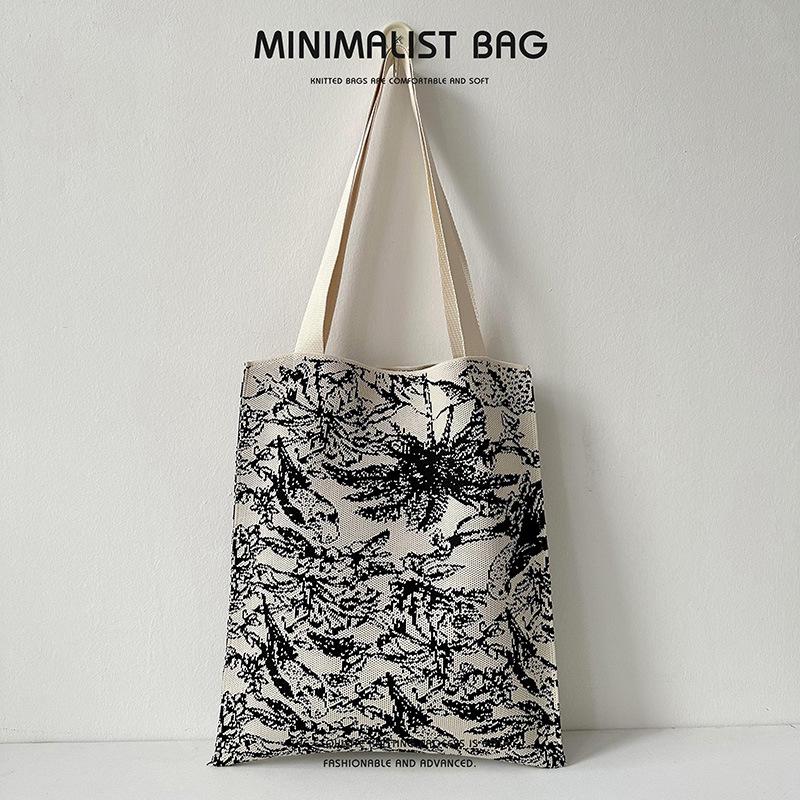 

Вязаная сумка на плечо с милой пандой, корейский стиль, большая вместимость для поездок на работу