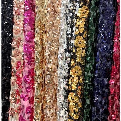 Gradient Full Shiny Sequin Fabric Embroidered Netting Material for Wedding Dresses Evening Gowns Cheongsam Sequin Fabric 1/3Yard