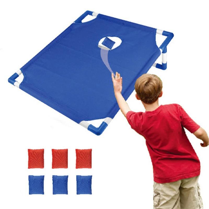 Tragbares Cornhole-Set mit 1 Cornhole-Spielbrett und 6 Sitzsäcken für Yard Toss Game