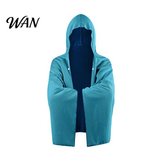 Cooling Fabric Cloak Towel Cloak, Hooded Cool Cape, Beach Cape Instant for Men Women Summer Yoga Camping
