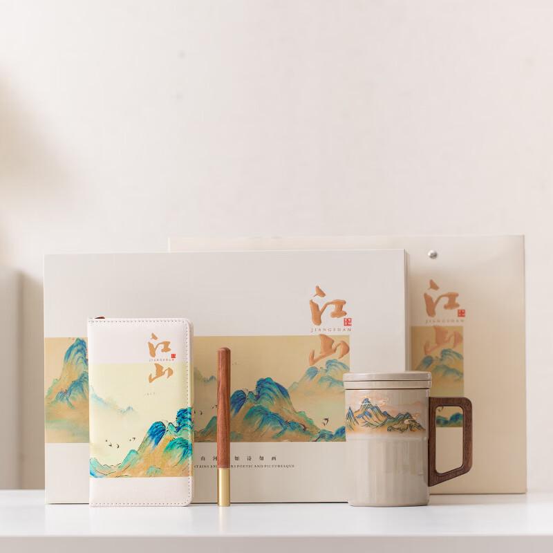 Yiyang Landscape Ceramic Lidded Tea Cup Business Gift Set