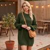 Women's Long Sleeve Round Neck Loose Fit Pullover Sweater Dress for Fall and Winter