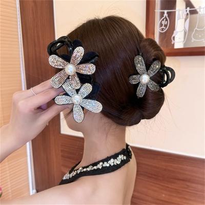 Strass Kristall Blume Haarspange Groß Größe Floral Geometrisch Hai-Klammer Süß Elegant Damen Haaraccessoires