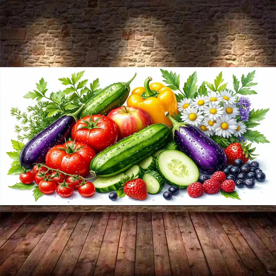 Fresh Vegetables and Fruits Large Size Diamond Painting Diy Full Square Round Drill Rhinestone Embroidery Mosaic Cross Stitch Kits