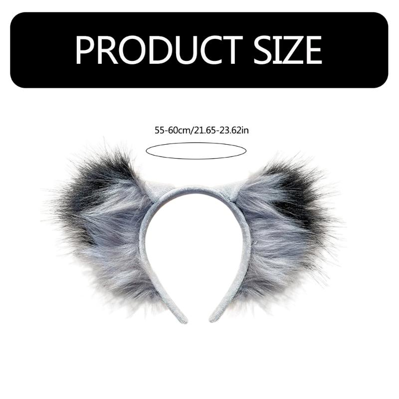 Hundeohren Wolf Handgemacht Tier Pelzig Katzen Stirnband Haarreif für Con