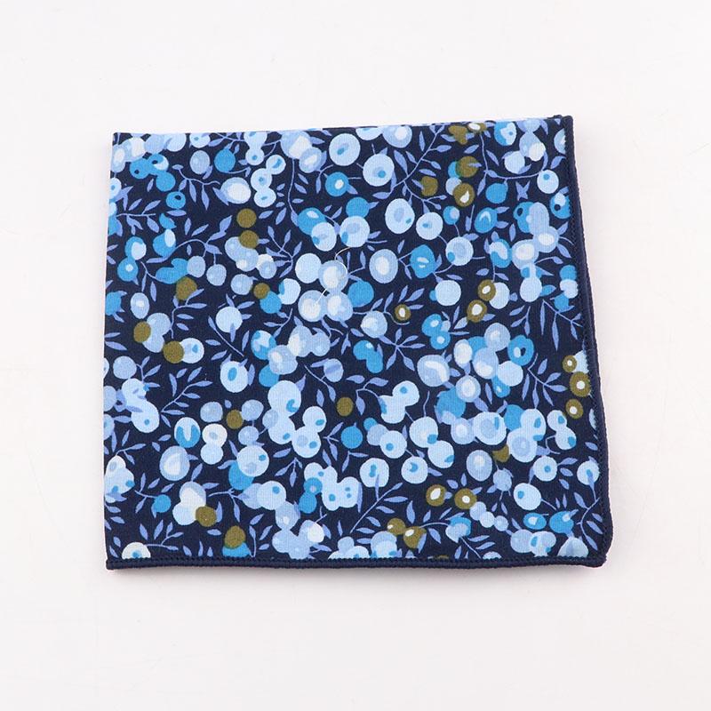 25cm Vintage Floral Cartoon Printed Handkerchief Cotton Women Men Wedding Suits Pocket Square Adult Gift Accessory High Quality
