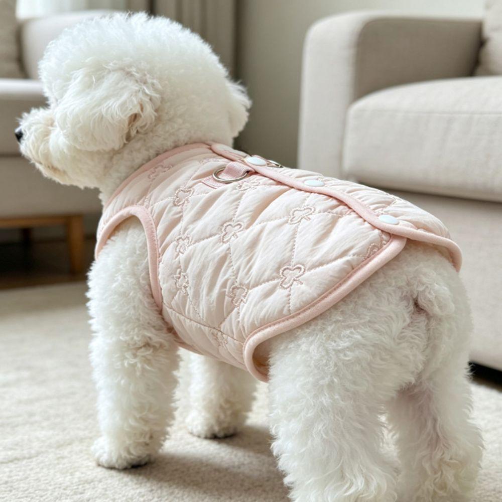 Embroidery Teddy Bear Coat Thickened Puppy Clothes Vest New Cat Vest Winter