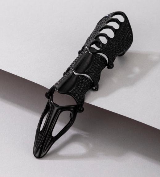 Punk Knight Skull Armour Knuckle Midi Finger Rings for Women Gothic Gold Alloy Adjustable Ring Party Jewelry