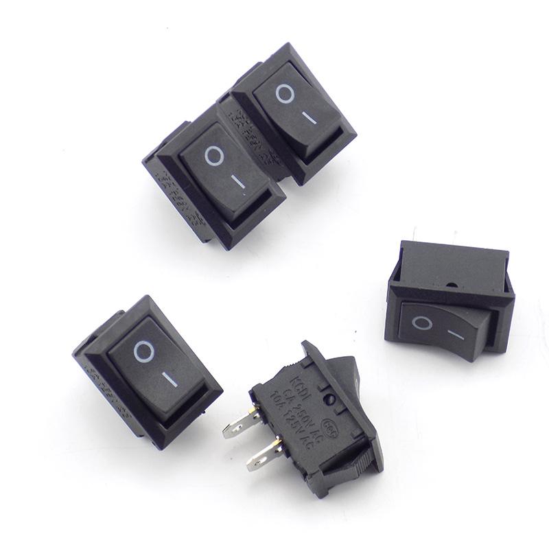 5pcs 2 pinos liga-desliga barco interruptor de balanço push 6A/250VAC 10A 125VAC 15*21mm botão para painel de carro caminhão RV ATV casa
