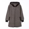 Middle Age Women Hooded Cardigan Spring Autumn Casual Coat Mom Long Sleeve Warm Wool Jacket Outerwear