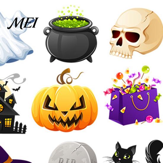Creative Halloween Gifts for Friends Wall Stickers, PVC Waterproof Decals Windows, Classic Ghosts Glass Windows Pumpkins Skeletons Self-adhesive