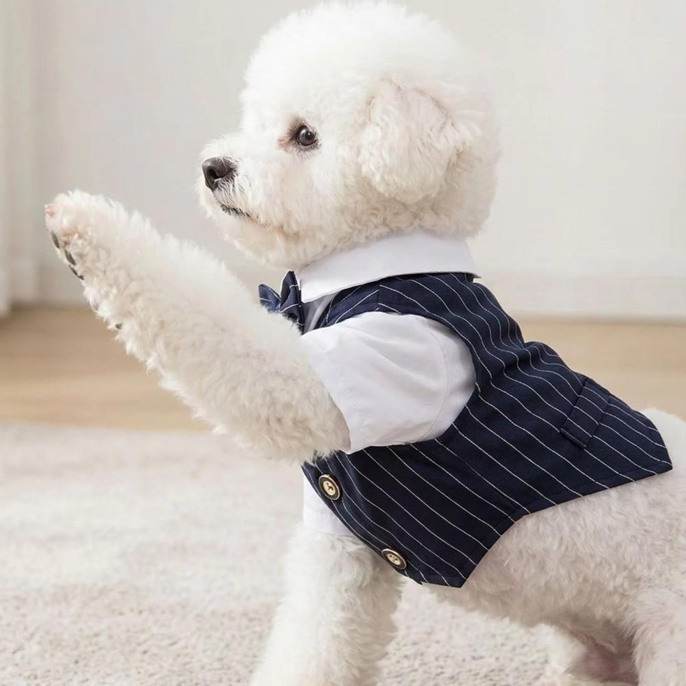Lightweight Pet Tuxedo Outfit Button Closure Small Dog Clothes Dog Costume Vest  Wedding Ceremony