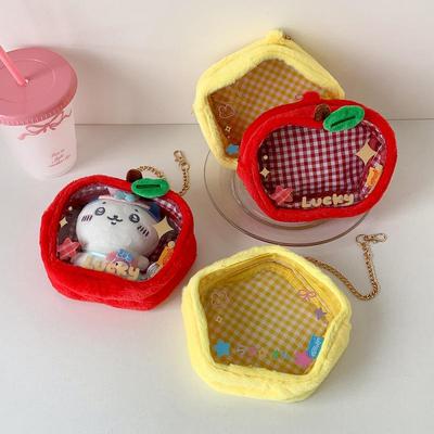 1 Pièce Mini Sac Organisateur de Rangement Apple Star Peluche Itabag Mignon Porte-Monnaie Pochette Porte-Clés Portefeuille Jouet Transparent
